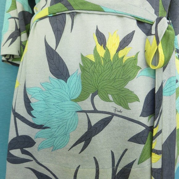 Green Yellow and Aqua Top by Designer Emilio Pucci Floral Knit Tunic .…425 - Picture 6 of 14